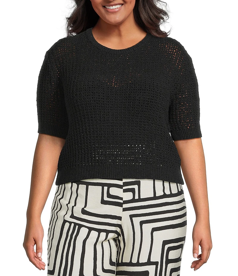 Lucy Paris Plus Size Lou Short Sleeve Knit Sweater