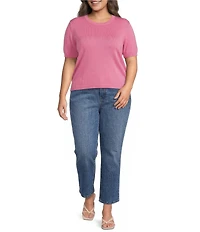 Lucy Paris Plus Size Maci Scoop Neck Short Sleeve Top