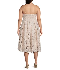 Lucy Paris Plus Size Mona Sleeveless Lace Midi Dress