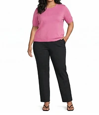 Lucy Paris Plus Size Monette High Rise Straight Leg Ankle Pants