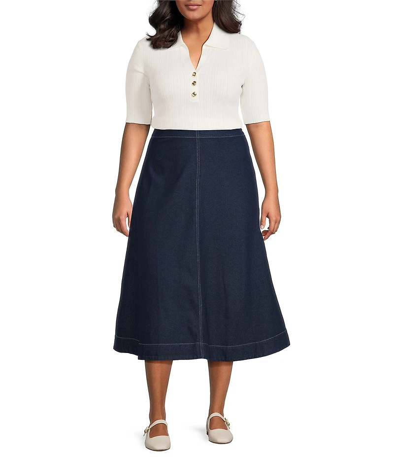 Lucy Paris Plus Size Nula Denim Skirt