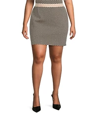Lucy Paris Plus Size Coordinating Printed Knit Pencil Skirt