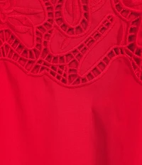 Lucy Paris Plus Size Rey Embroidered Eyelet Square Neck Sleeveless Midi Dress