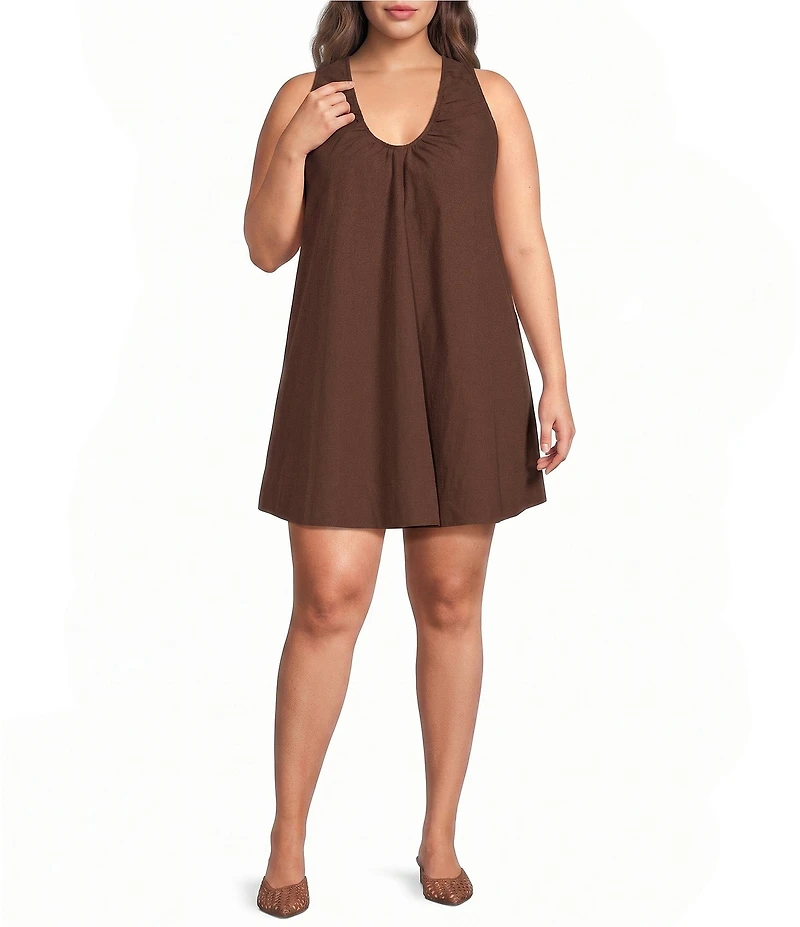 Lucy Paris Plus Size Rima V-Neck Sleeveless A-Line Mini Dress