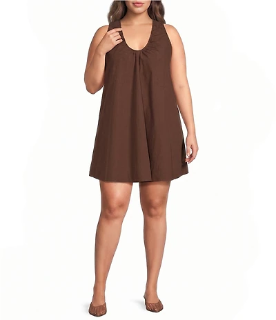 Lucy Paris Plus Size Rima V-Neck Sleeveless A-Line Mini Dress