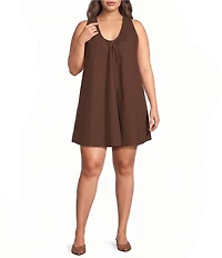 Lucy Paris Plus Size Rima V-Neck Sleeveless A-Line Mini Dress