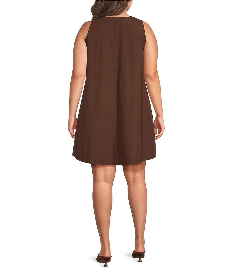 Lucy Paris Plus Size Rima V-Neck Sleeveless A-Line Mini Dress
