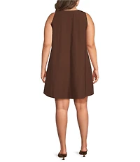 Lucy Paris Plus Size Rima V-Neck Sleeveless A-Line Mini Dress