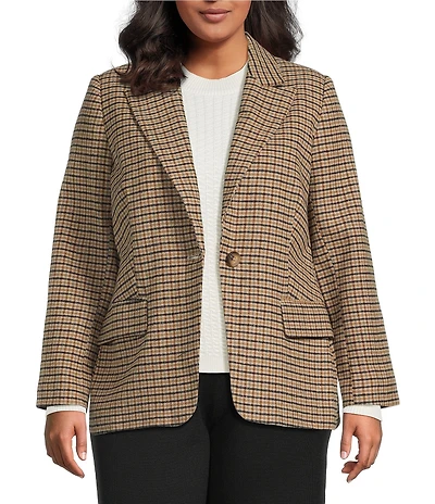 Lucy Paris Plus Size Selma Fit & Flare Plaid Blazer