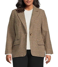 Lucy Paris Plus Size Selma Fit & Flare Plaid Blazer