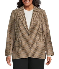 Lucy Paris Plus Size Selma Fit & Flare Plaid Blazer