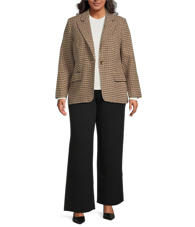 Lucy Paris Plus Size Selma Fit & Flare Plaid Blazer