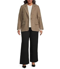 Lucy Paris Plus Size Selma Fit & Flare Plaid Blazer