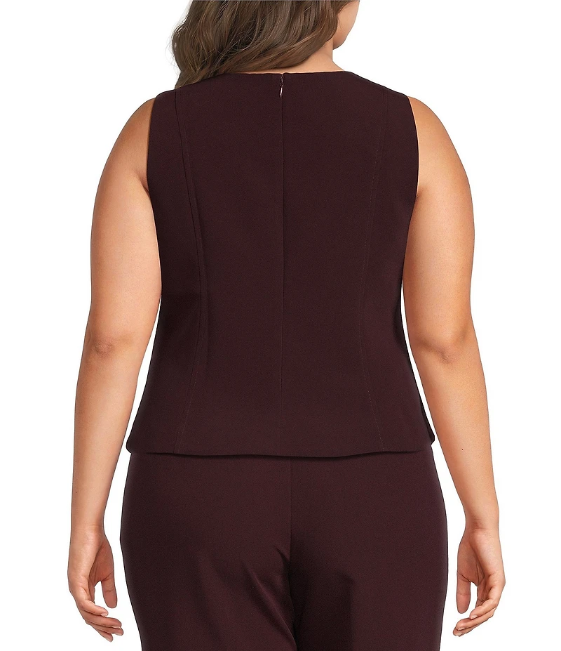 Lucy Paris Plus Size Square Neck Sleeveless Peplum Top
