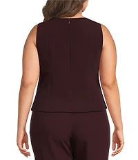 Lucy Paris Plus Size Square Neck Sleeveless Peplum Top