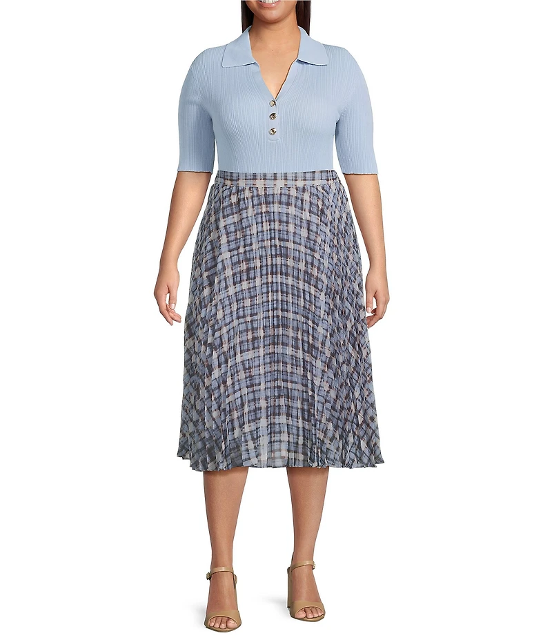 Lucy Paris Plus Size Talia Pleated Midi Skirt