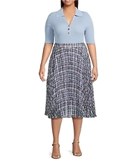Lucy Paris Plus Size Talia Pleated Midi Skirt