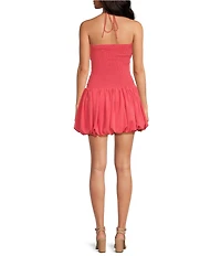 Lucy Paris Rosette Halter Fit & Flare Drop Waist Faye Bubble Dress