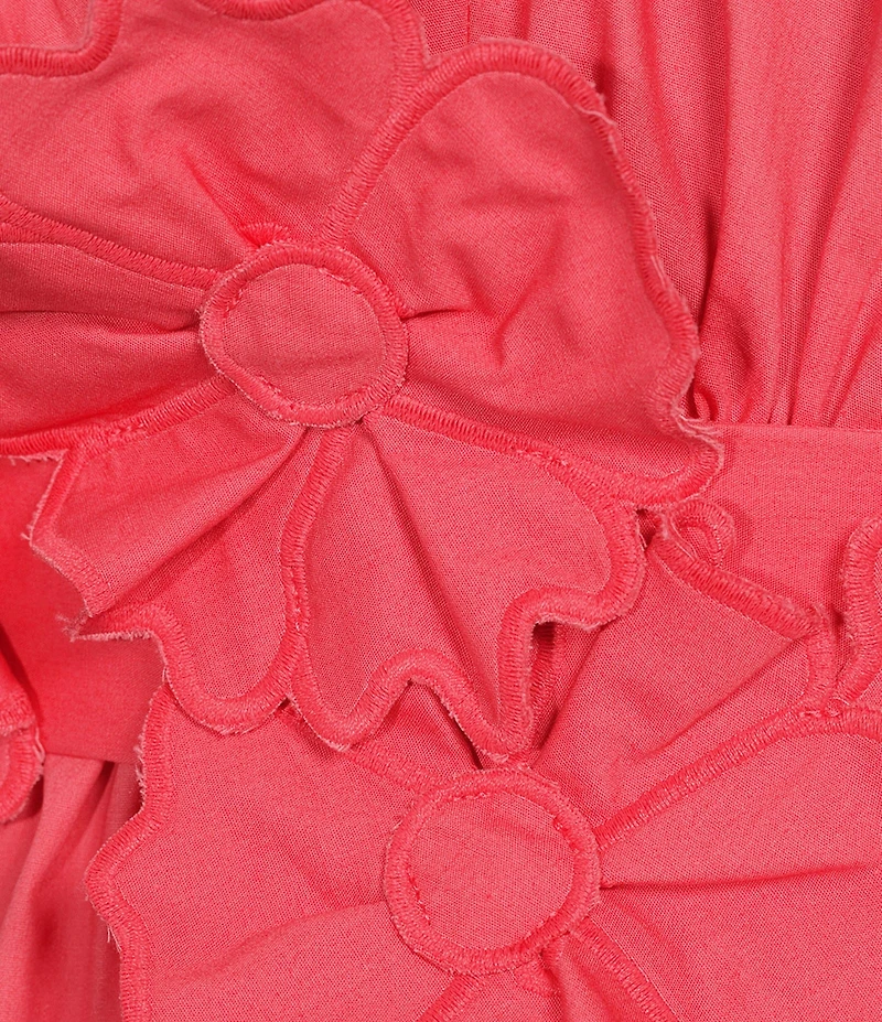 Lucy Paris Rosette V-Neck Sleeveless Fit & Flare Midi Dress