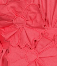Lucy Paris Rosette V-Neck Sleeveless Fit & Flare Midi Dress