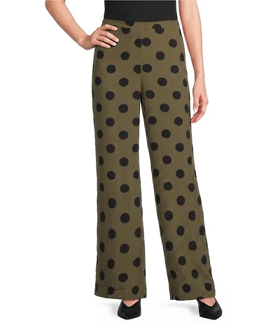 Lucy Paris Rue Polka Dot Printed Straight-Leg Coordinating Pants