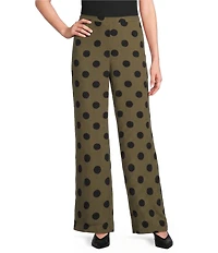 Lucy Paris Rue Polka Dot Printed Straight-Leg Coordinating Pants