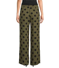 Lucy Paris Rue Polka Dot Printed Straight-Leg Coordinating Pants