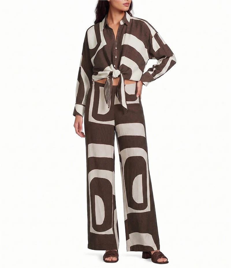 Lucy Paris Rue Printed Flare Leg Coordinating Pants
