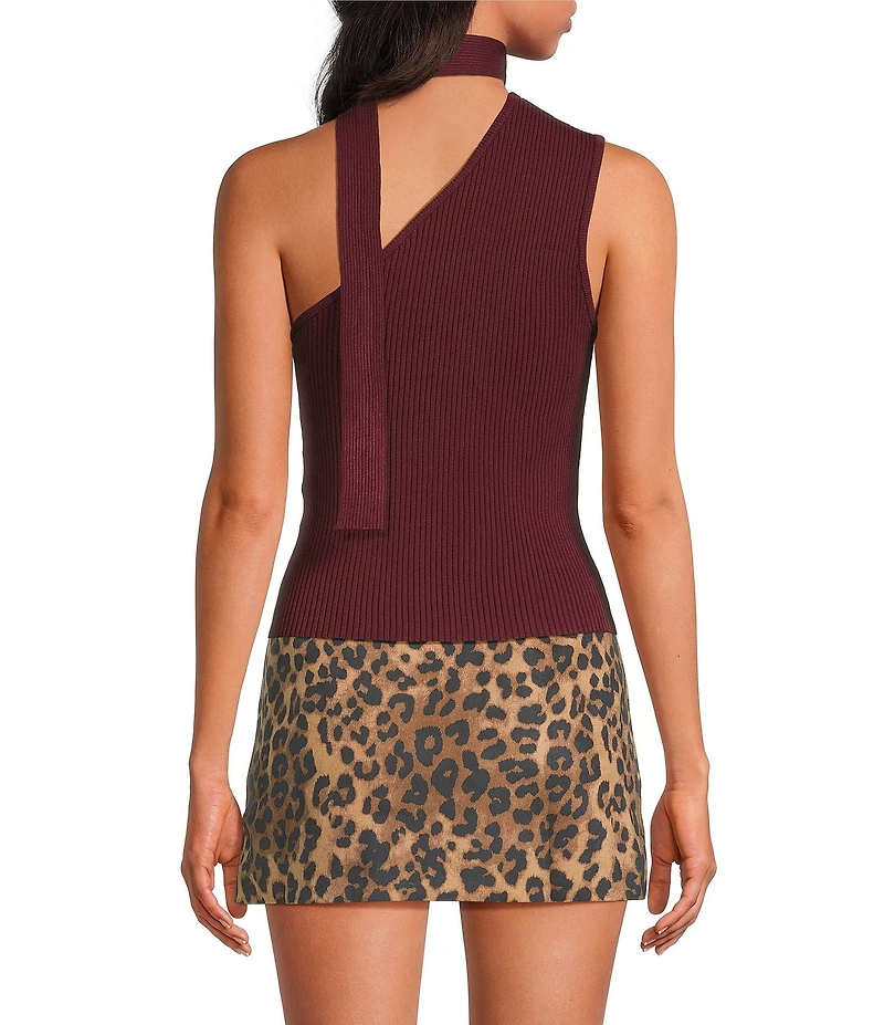 Lucy Paris Salem One Shoulder Sleeveless Knit Top