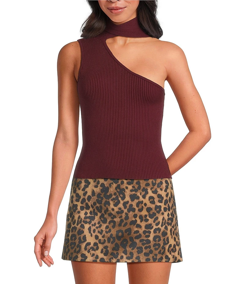 Lucy Paris Salem One Shoulder Sleeveless Knit Top