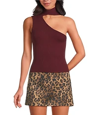 Lucy Paris Salem One Shoulder Sleeveless Knit Top