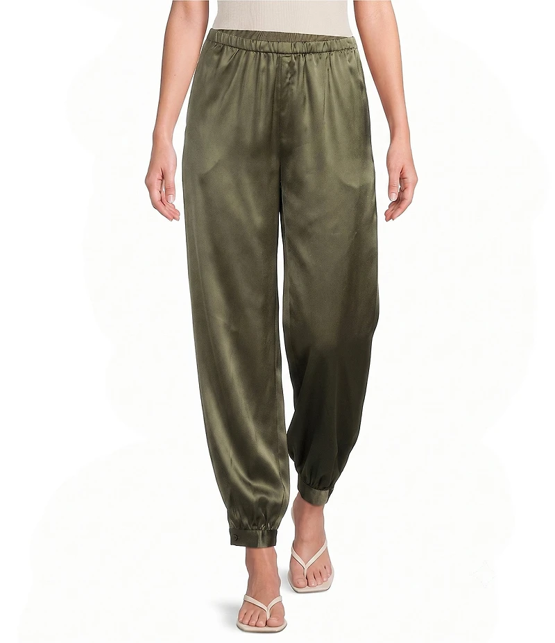 Lucy Paris Sam Bubble Hem Pull On Satin Pant