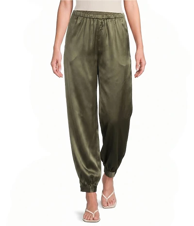 Lucy Paris Sam Bubble Hem Pull On Satin Pant