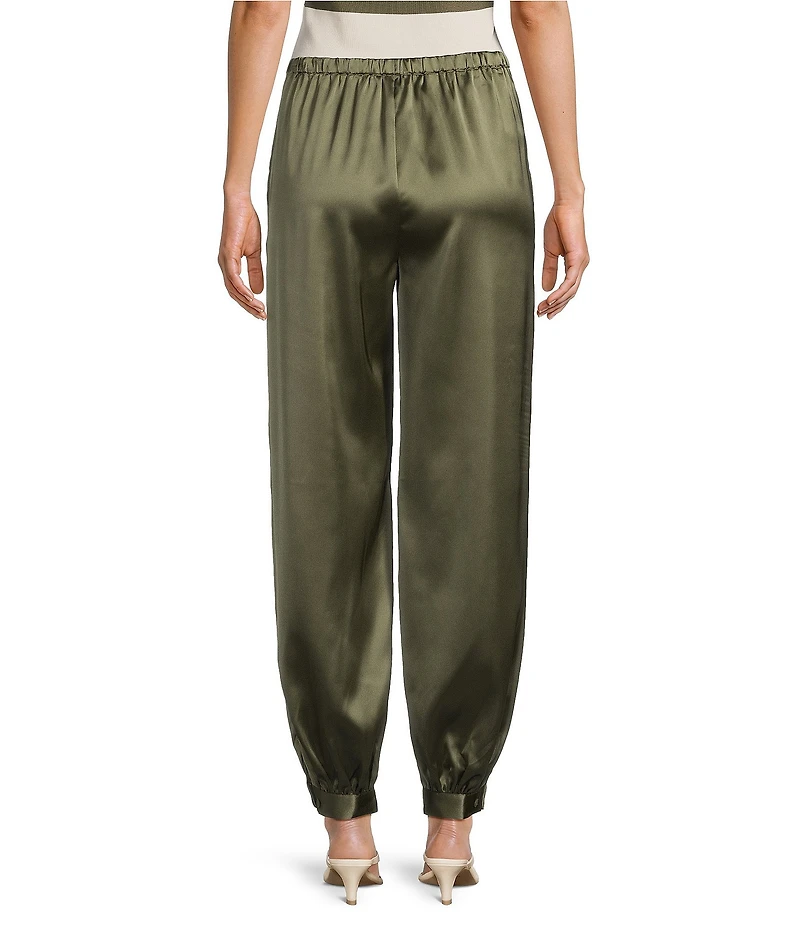 Lucy Paris Sam Bubble Hem Pull On Satin Pant