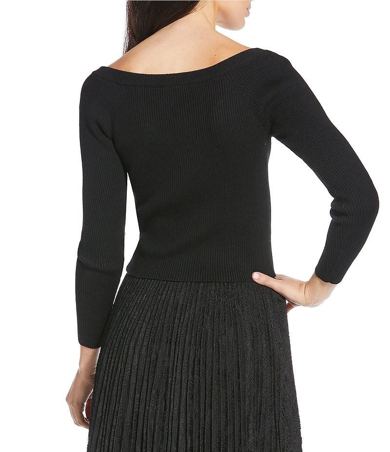 Lucy Paris Scout V-Neck Long Sleeves Button Front Knit Cardigan