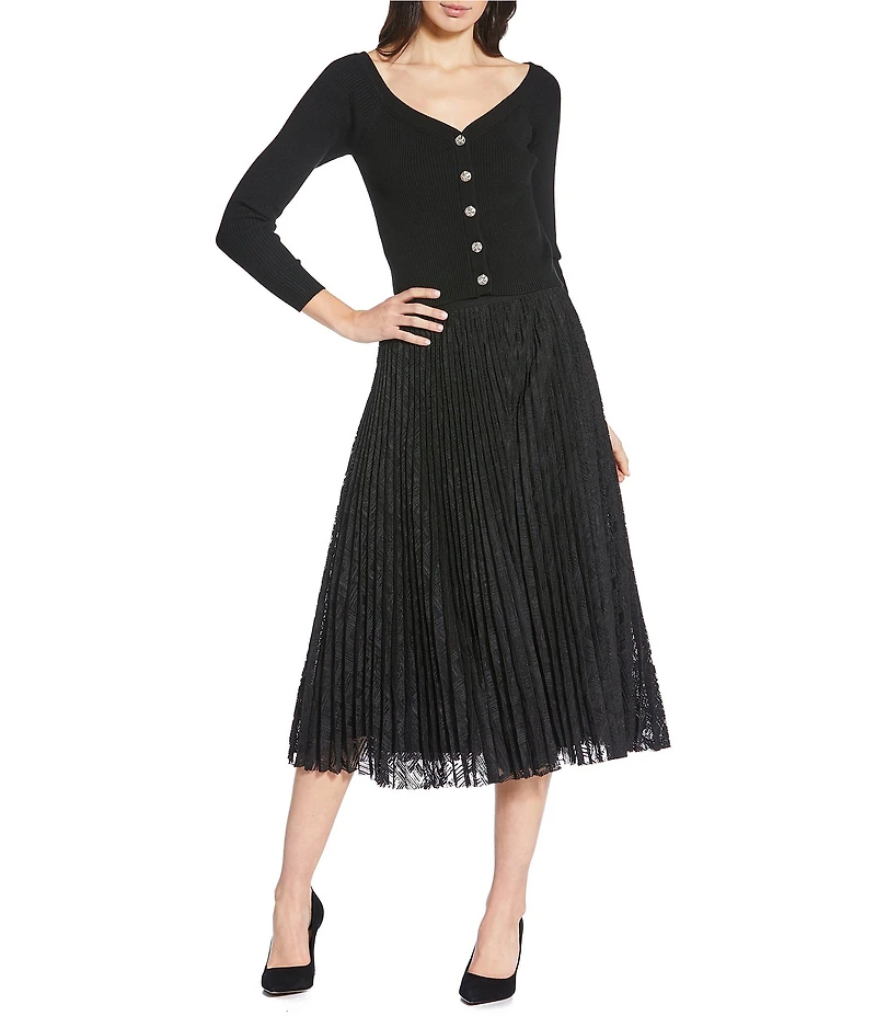 Lucy Paris Scout V-Neck Long Sleeves Button Front Knit Cardigan