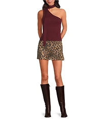 Lucy Paris Sicily Leopard Print Mini Skirt