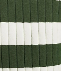 Lucy Paris Smith Stripe Polo Neck Short Sleeve Knit Top