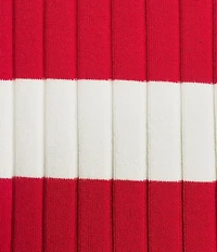 Lucy Paris Smith Stripe Polo Neck Short Sleeve Knit Top