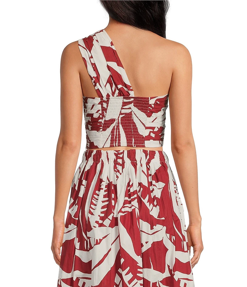 Lucy Paris Sophia Coordinating Printed Woven One Shoulder Top