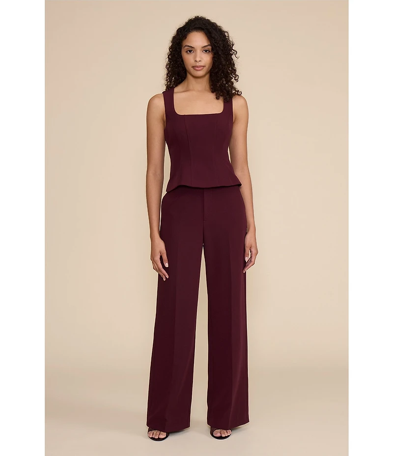 Lucy Paris Square Neck Sleeveless Coordinating Peplum Top
