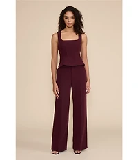Lucy Paris Square Neck Sleeveless Coordinating Peplum Top