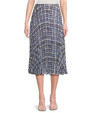 Lucy Paris Talia Plaid Print Pleated Midi Skirt