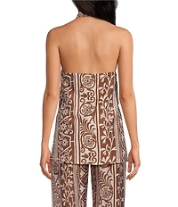 Lucy Paris Teala Printed Halter Neck Sleeveless Wrap Over Coordinating Top