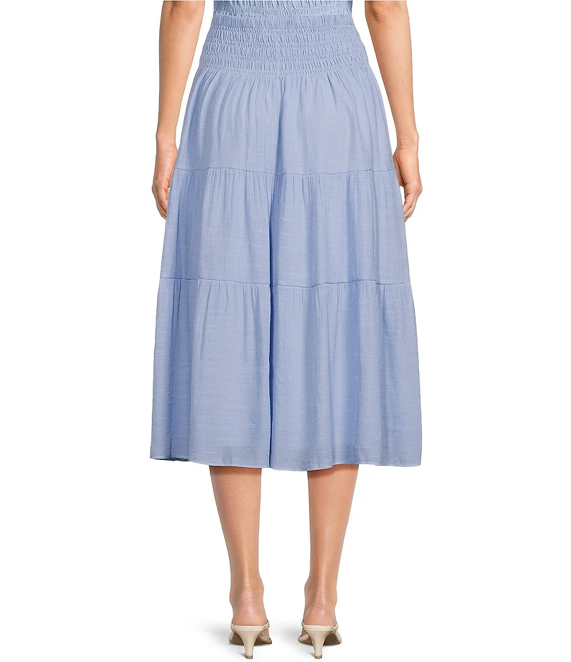 Lucy Paris Tropez Smocked Coordinating A-Line Midi Skirt