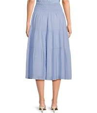 Lucy Paris Tropez Smocked Coordinating A-Line Midi Skirt