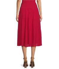 Lucy Paris Tropez Smocked Coordinating A-Line Midi Skirt