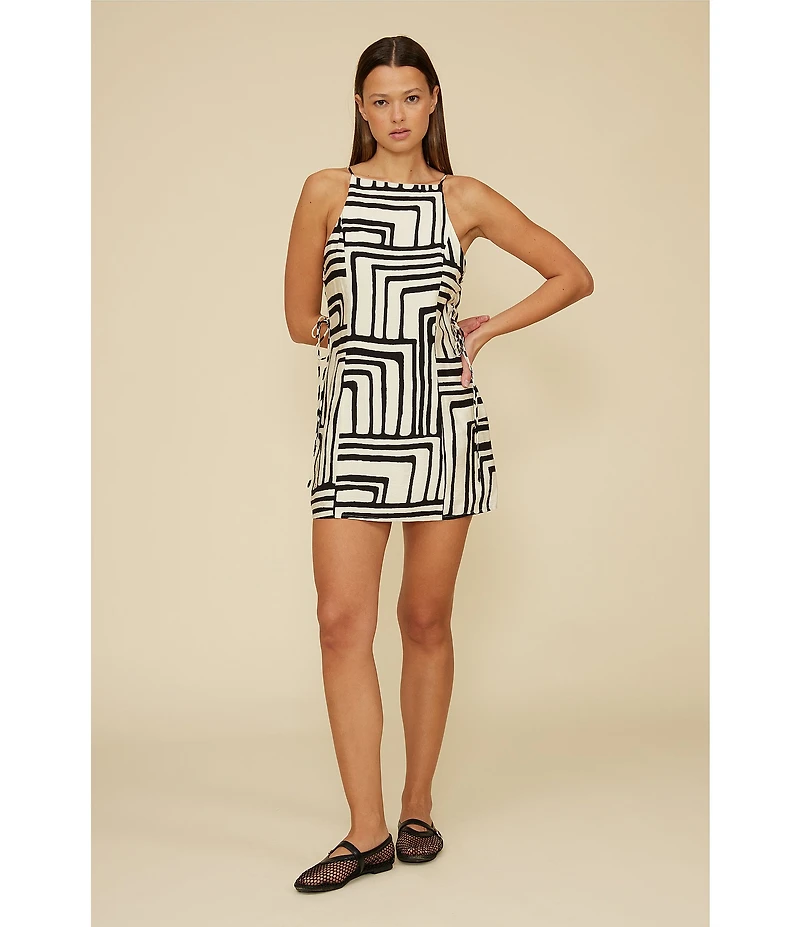Lucy Paris Veronica Geometric Square Neck Sheath Dress