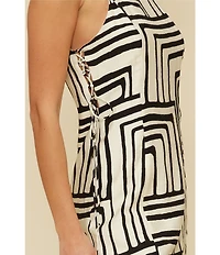 Lucy Paris Veronica Geometric Square Neck Sheath Dress