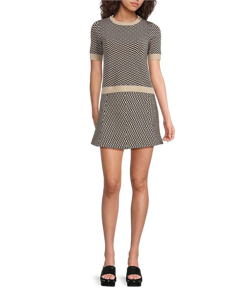 Lucy Paris Warren Coordinating Printed Crew Neck Short Sleeve Top